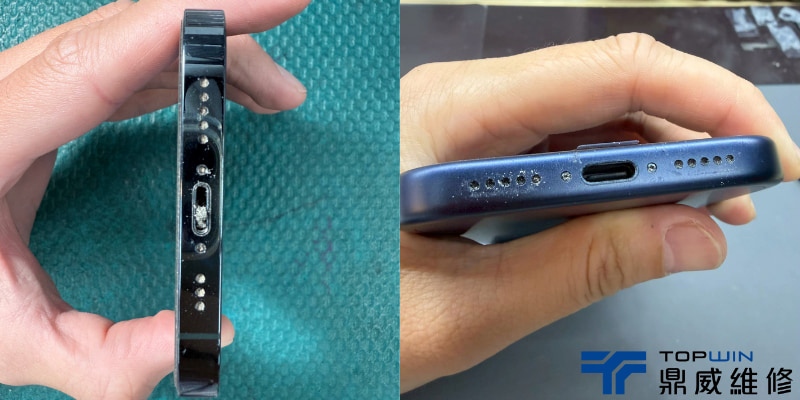 iPhone檢查充電孔及周圍孔洞