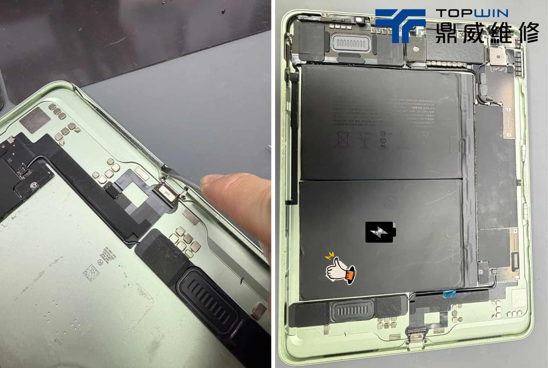 iPad Air 4 安裝新電池並清潔螢幕邊膠