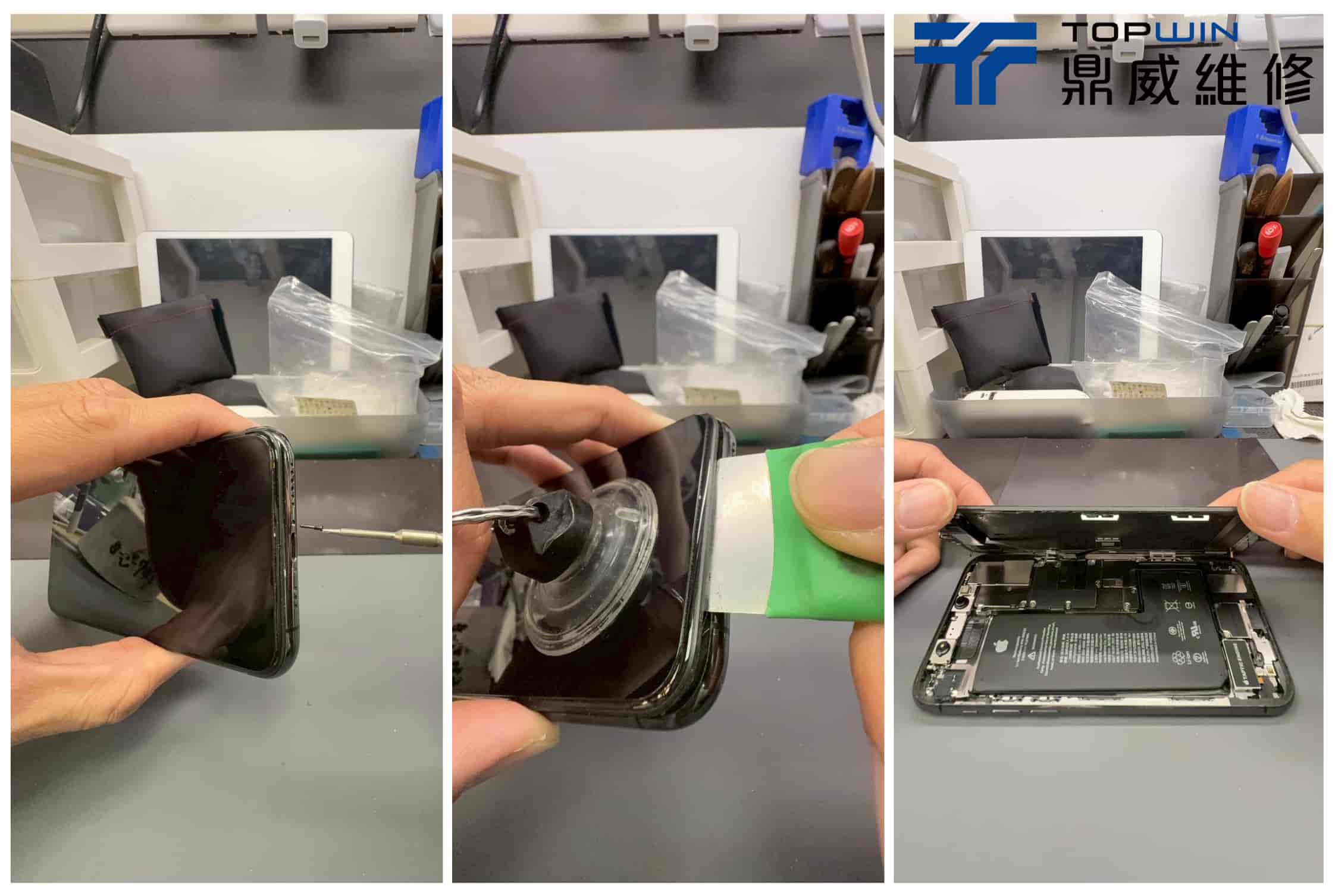 iPhone維修案例-拆開iPhone面板進行維修