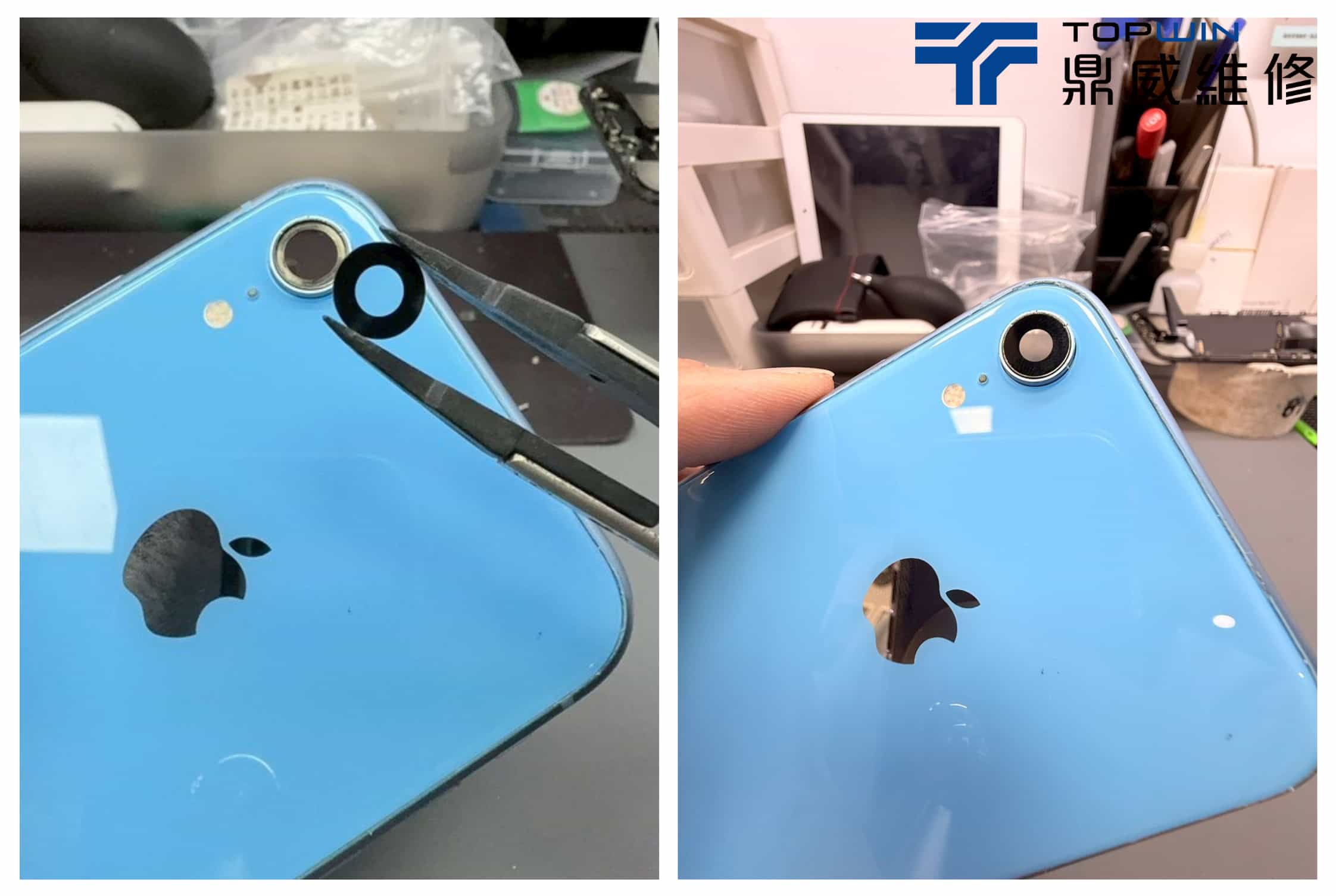 iPhone鏡頭維修案例-新藍寶石玻璃