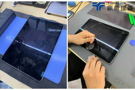 平板置於加熱墊上