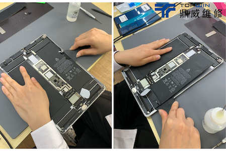 去認到電池膨脹進行更換