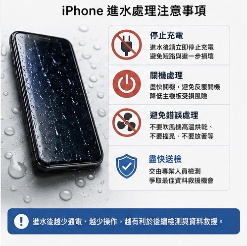 iPhone 進水後停止充電、關機、送檢的注意事項
